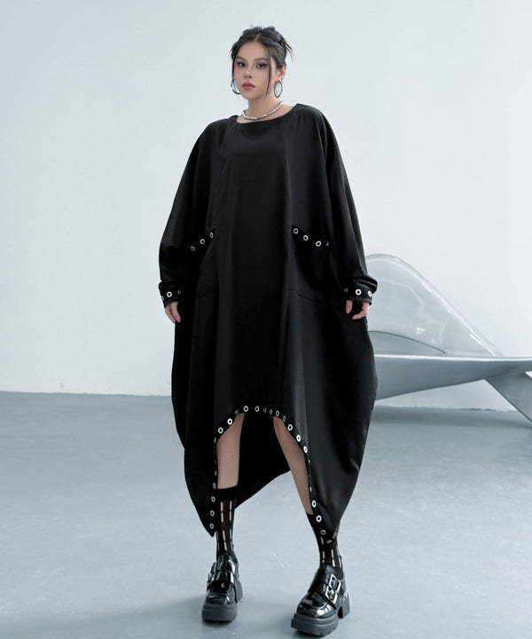 Eyelet Draped Oversized Dress